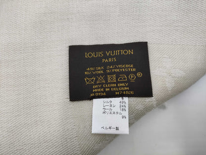 LOUIS VUITTON Large Shawl White Scarf