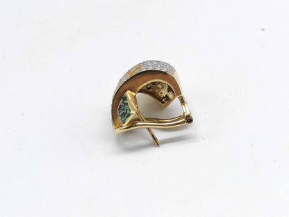 Multi-colored diamond earrings, 750, 6.7g each 