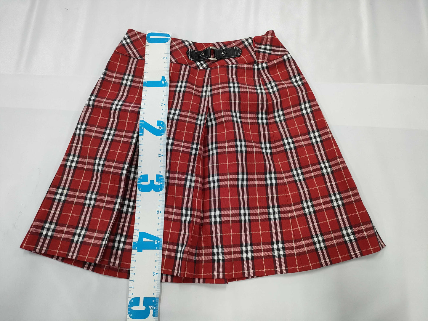 BURBERRY Nova Check Skirt, Red