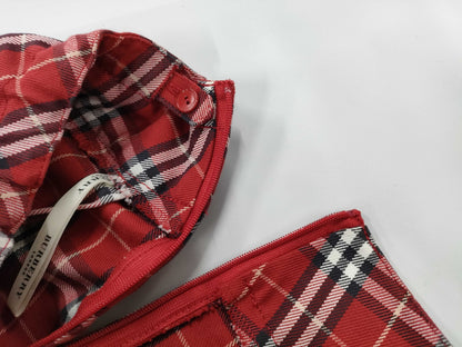 BURBERRY Nova Check Skirt, Red