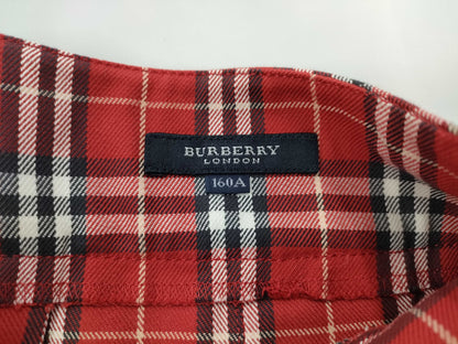 BURBERRY Nova Check Skirt, Red