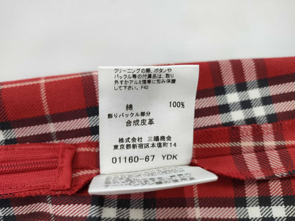 BURBERRY Nova Check Skirt, Red