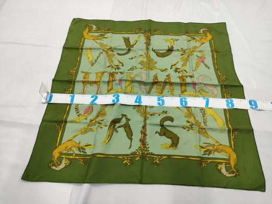 HERMES Carre Carre 90 Animal Alphabet Scarf