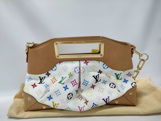 LOUIS VUITTON Monogram Multicolore Judy MM Blanc 2-way Shoulder Bag