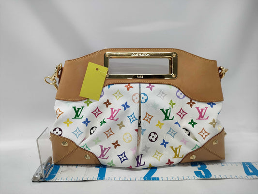 LOUIS VUITTON Monogram Multicolore Judy MM Blanc 2-way Shoulder Bag