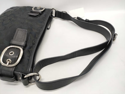 COACH Signature Canvas and Leather Shoulder Bag