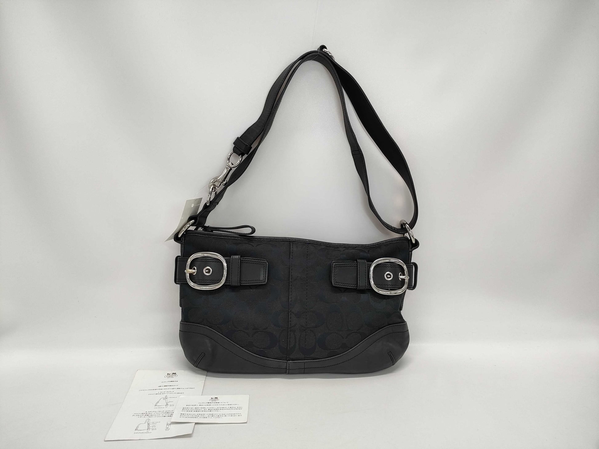 COACH Signature Canvas and Leather Shoulder Bag