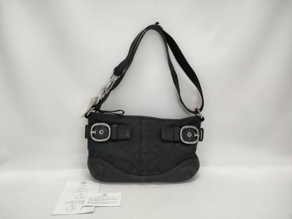 COACH Signature Canvas and Leather Shoulder Bag
