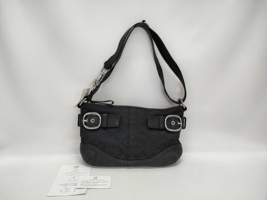COACH Signature Canvas and Leather Shoulder Bag