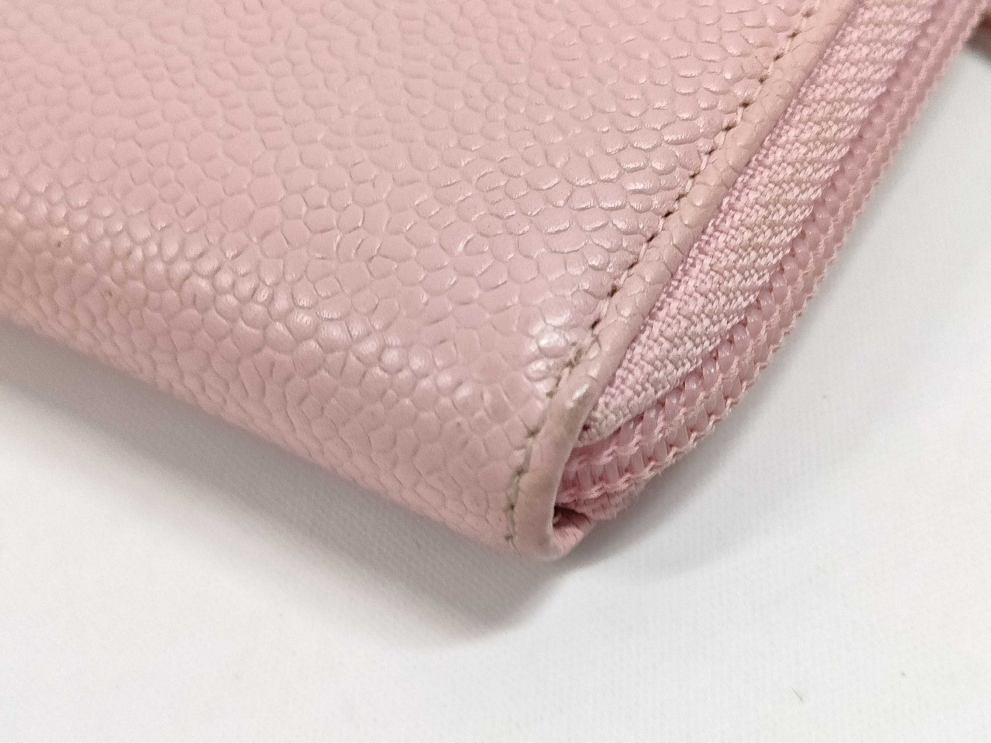 CHANEL Caviar Leather Round Long Wallet Wallet