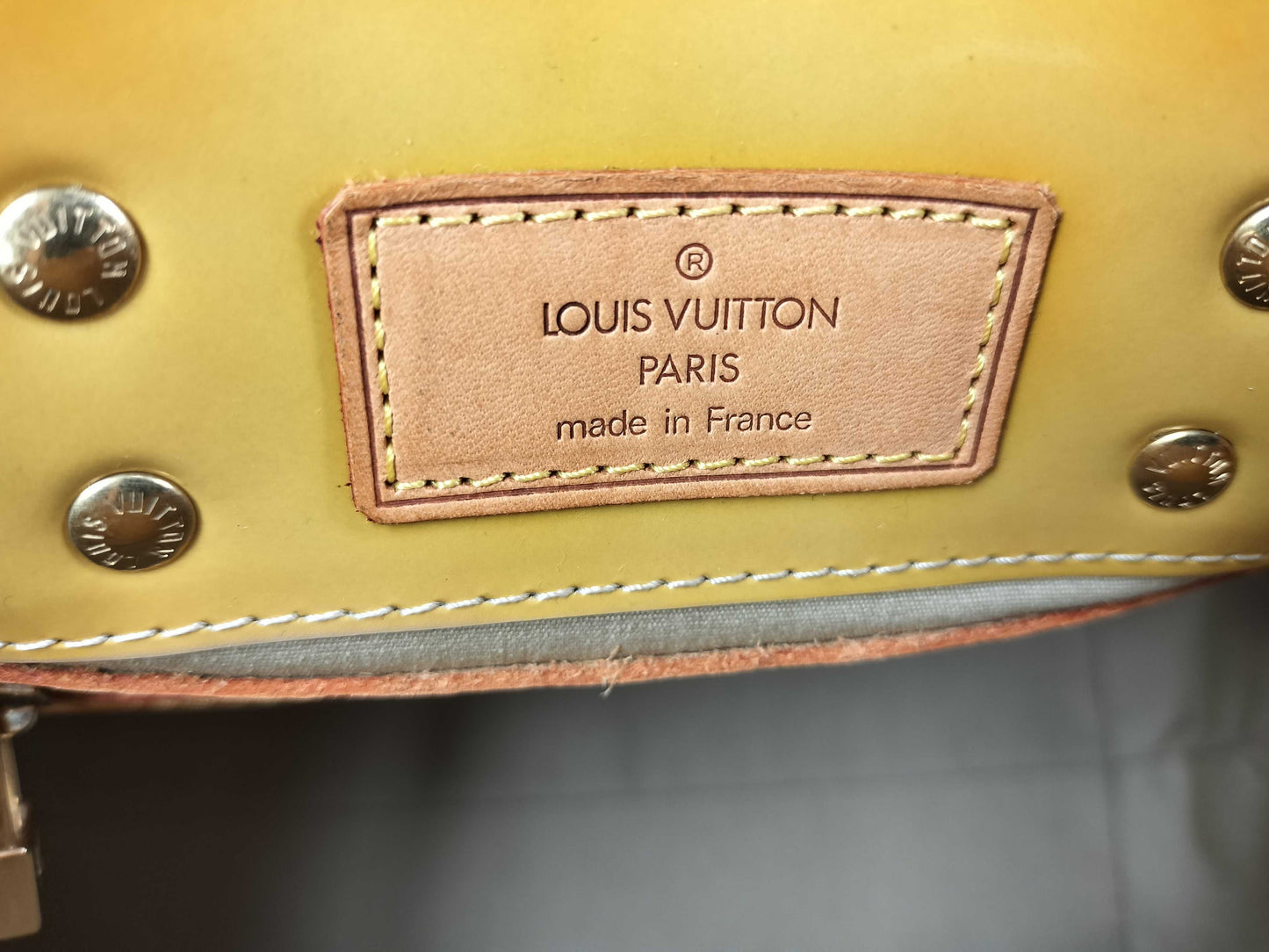 LOUIS VUITTON Vernis Reed PM Handbag