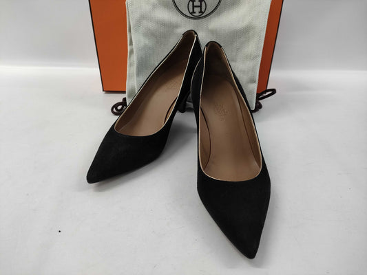 HERMES suede pumps