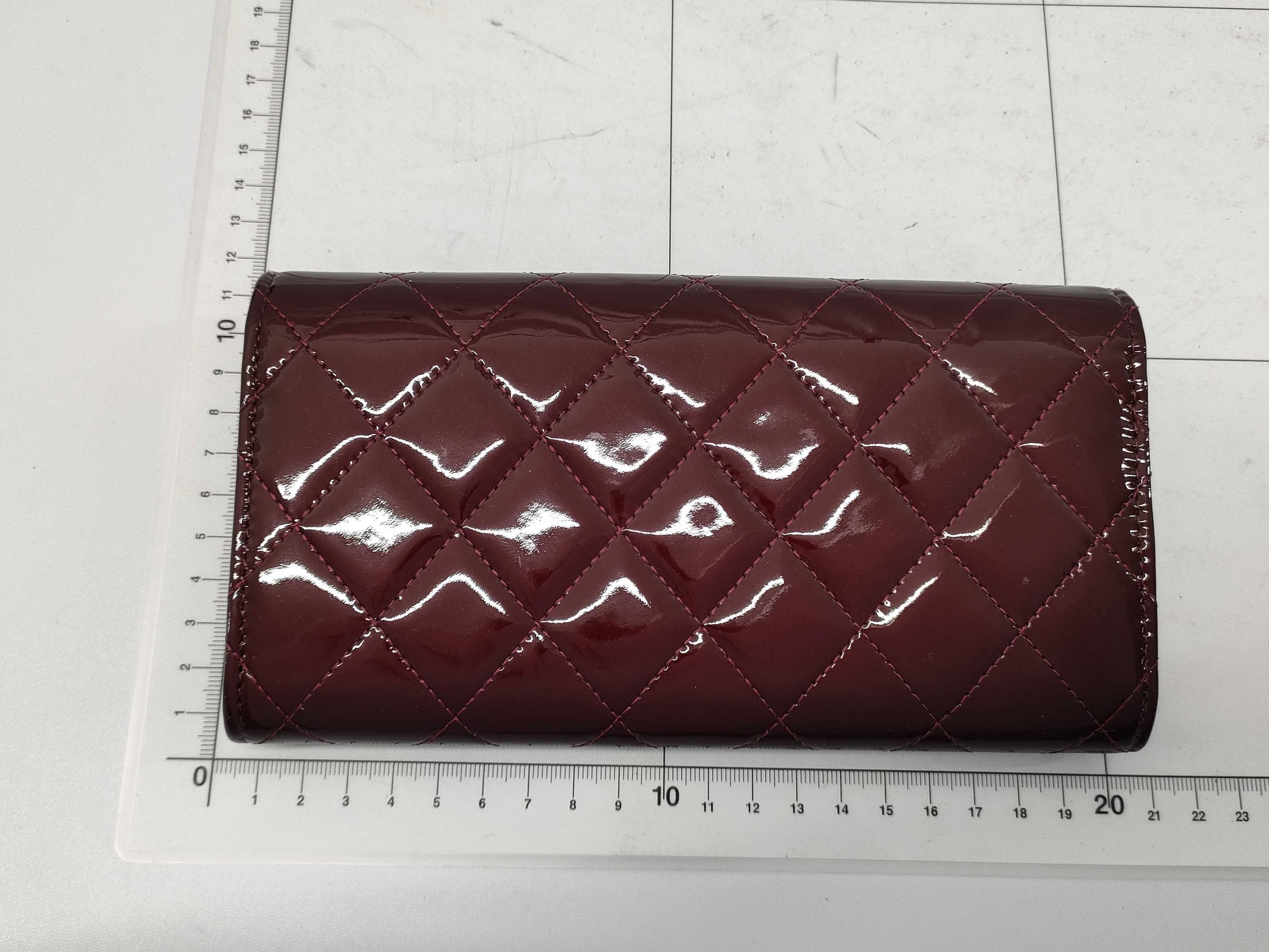 CHANEL enamel long wallet