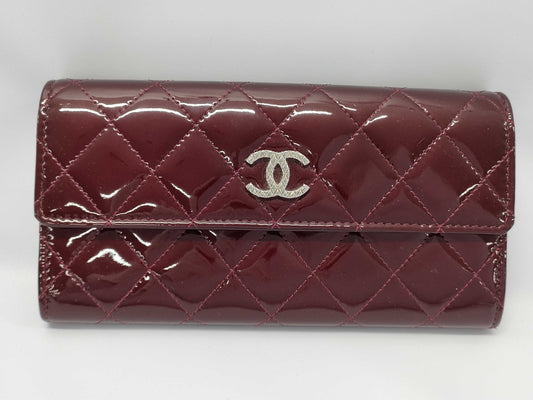 CHANEL enamel long wallet