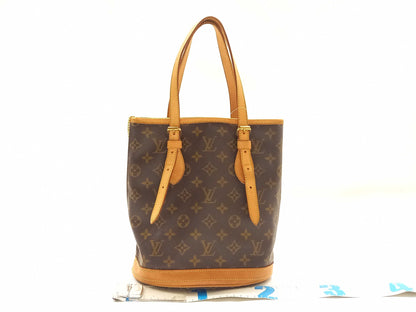 LOUIS VUITTON Monogram Bucket PM Tote Bag with Pouch