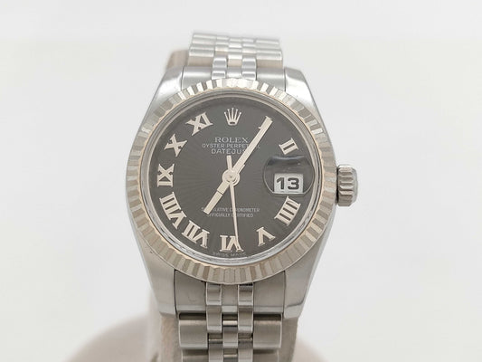 ROLEX 179174 Z314742 Black Sunbeam Women's Watch