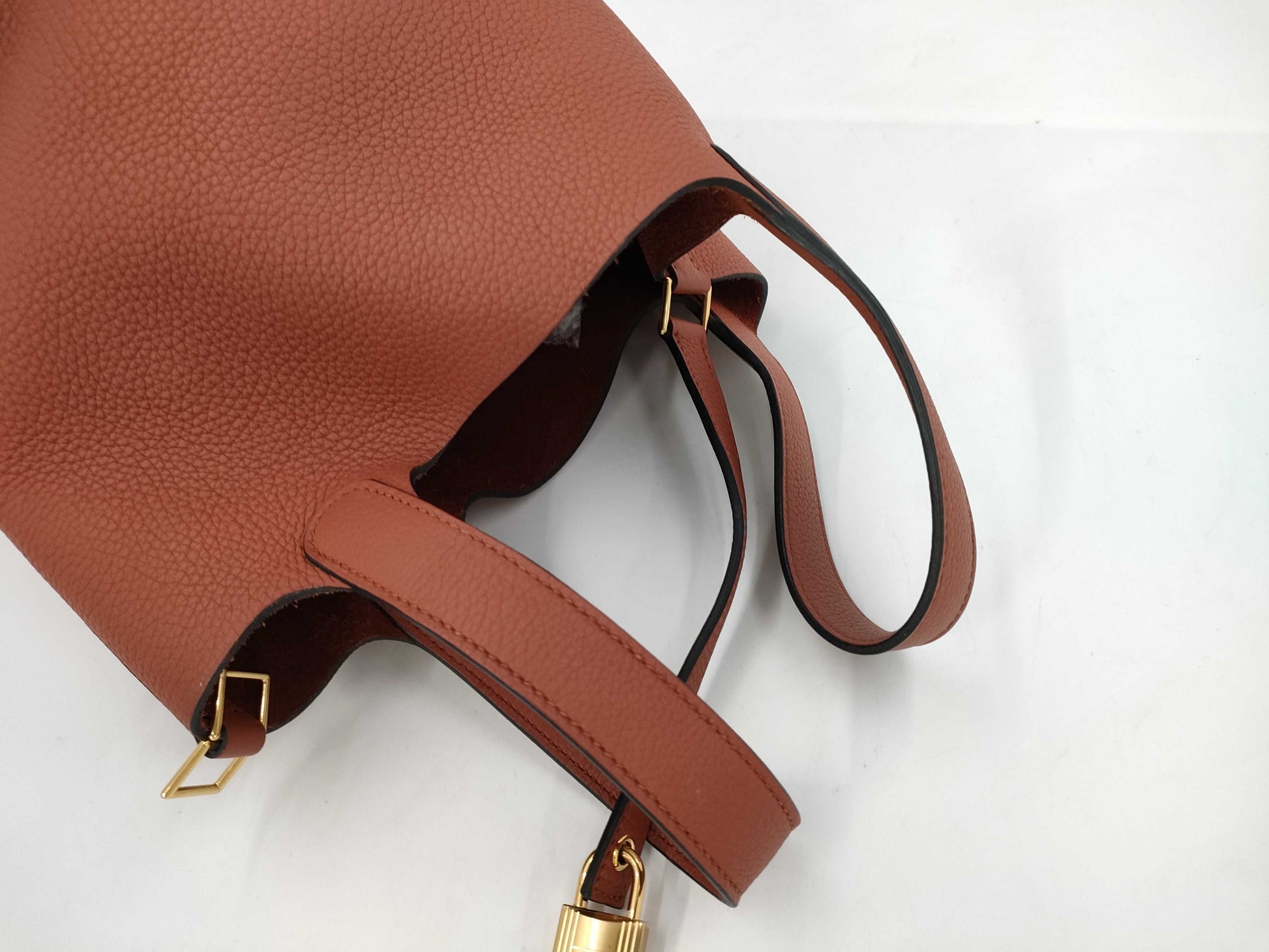 HERMES Picotin Lock PM Handbag, Brown, Gold Hardware, D Stamp