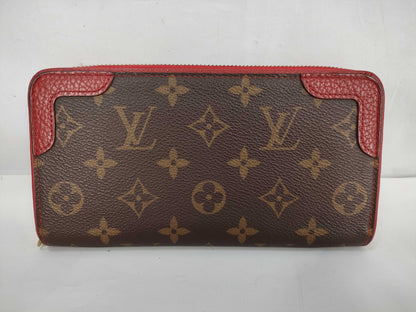 LOUIS VUITTON Monogram Zippy Wallet Retiro Red Wallet