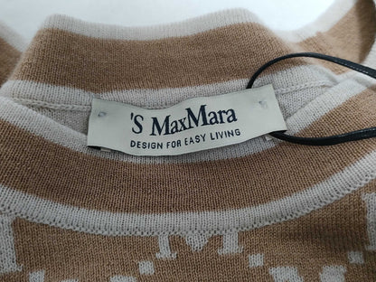 MaxMara S MaxMara logo print knit short sleeve top with tags