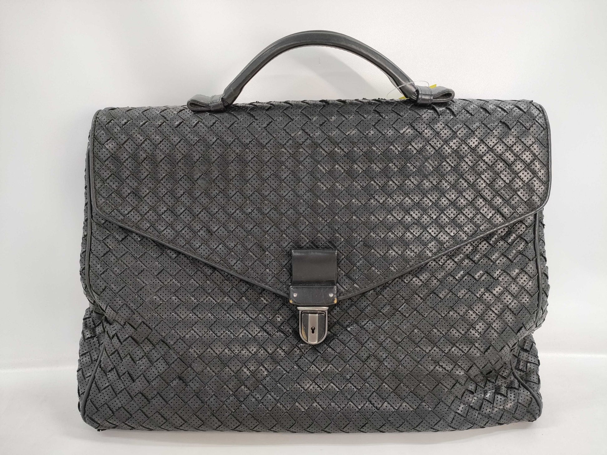 BOTTEGA VENETA Intrecciato Briefcase with Lock Handbag