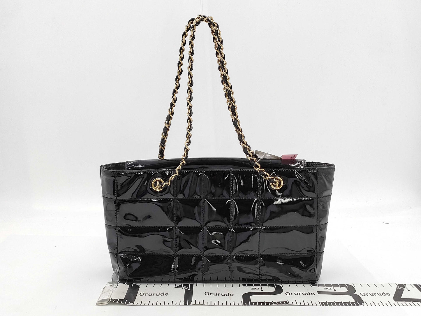 CHANEL Chocolate Bar Enamel Chain Shoulder Bag