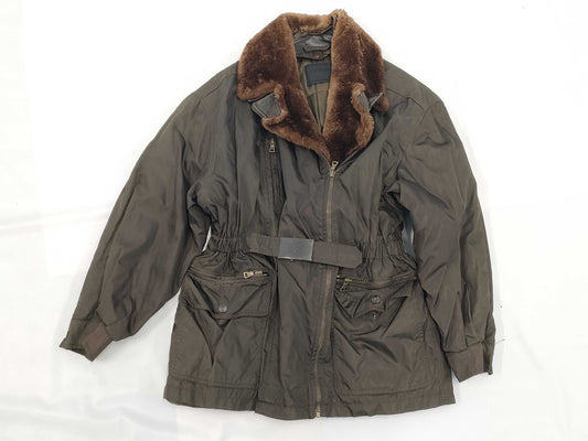 PRADA nylon coat with fur jacket