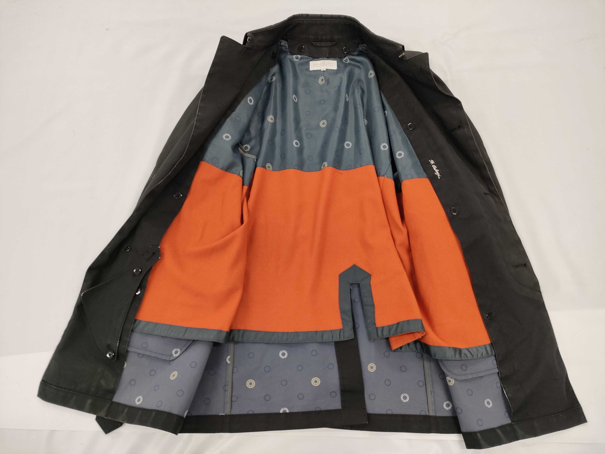 Mackintosh coat with name