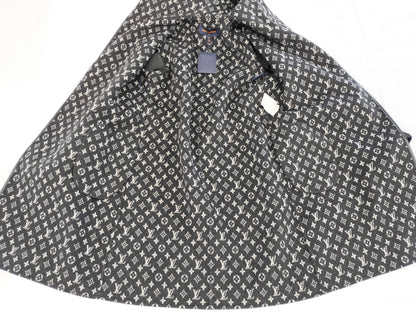 LOUIS VUITTON Monogram Women's Hooded Wrap Coat Size 38