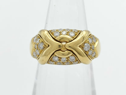 BVLGARI Trica Diamond YG 750 10.6g Ring 
