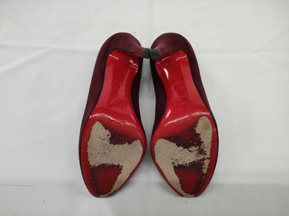 Christian Louboutin Enamel Suede Stiletto Heel Pumps