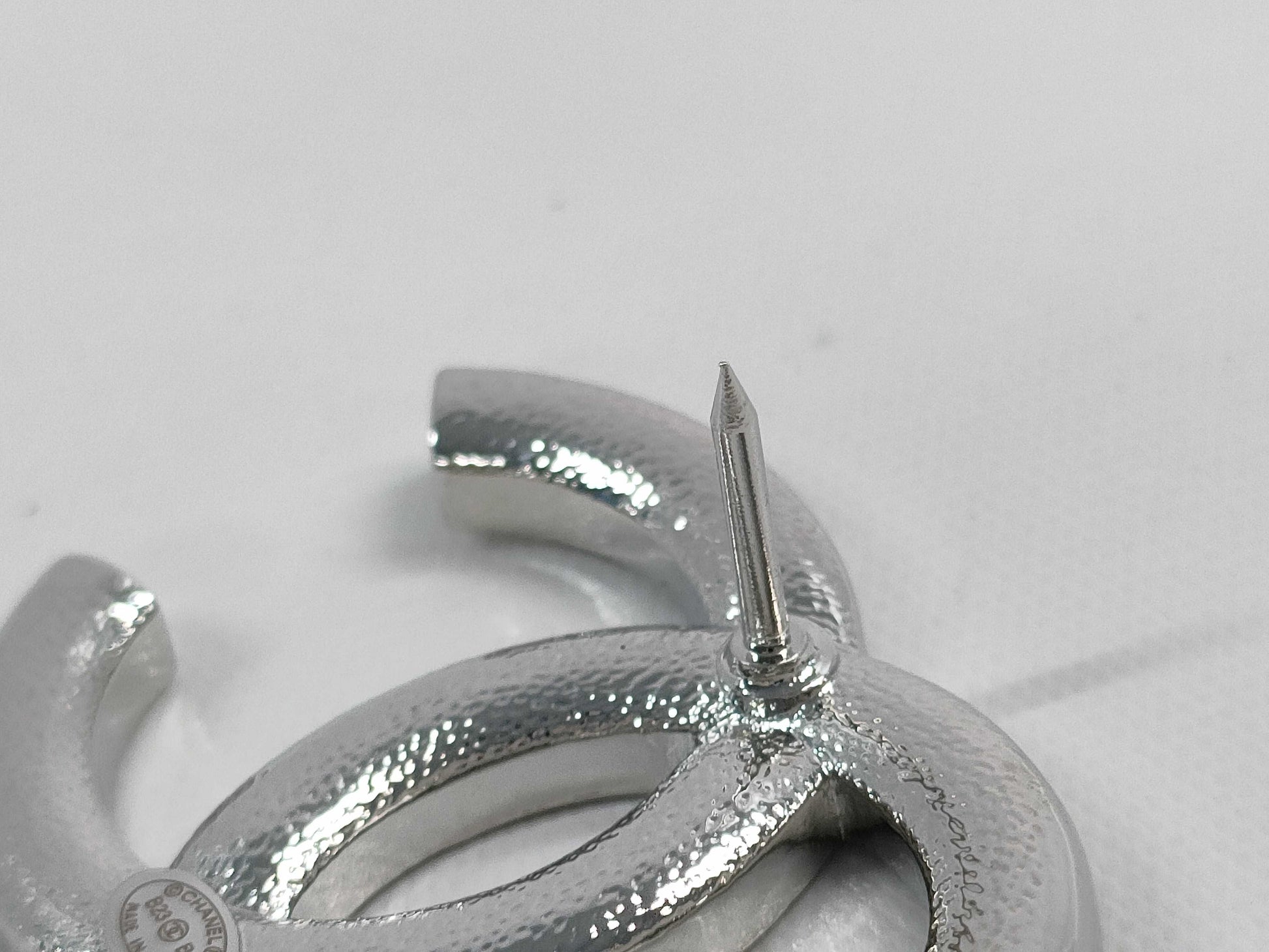 CHANEL B23 B Coco Rhinestone Heart Pin Brooch