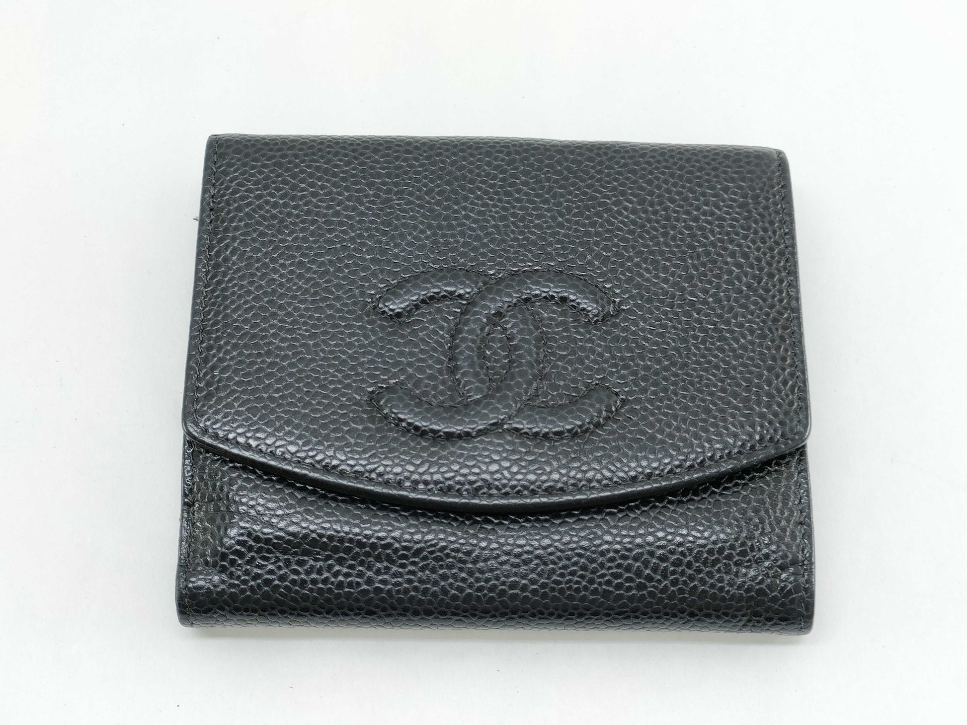 CHANEL Caviar Leather Folding Wallet, No. 7 Series
