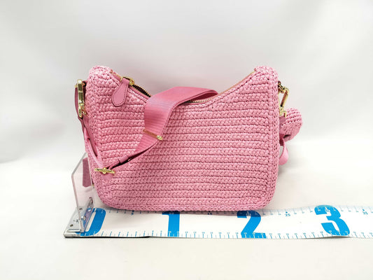 PRADA 1BH204 Raffia Shoulder Bag