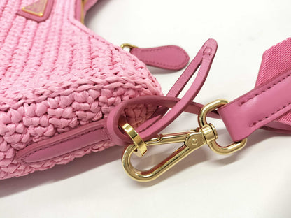 PRADA 1BH204 Raffia Shoulder Bag