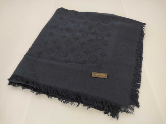 LOUIS VUITTON Large Shawl Navy Scarf