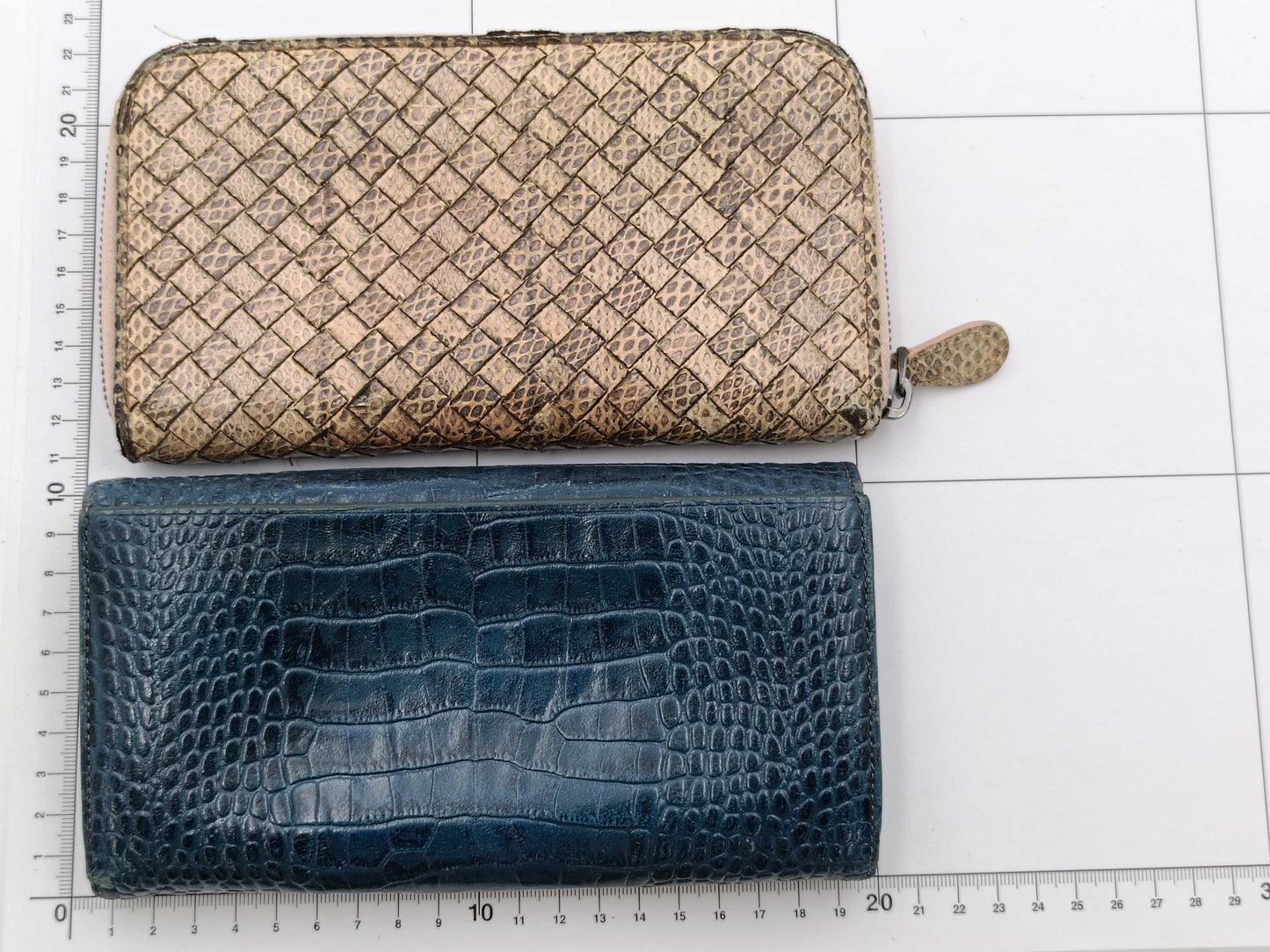 BOTTEGA VENETA Python Anteprima and Crocodile Embossed Long Wallet Set