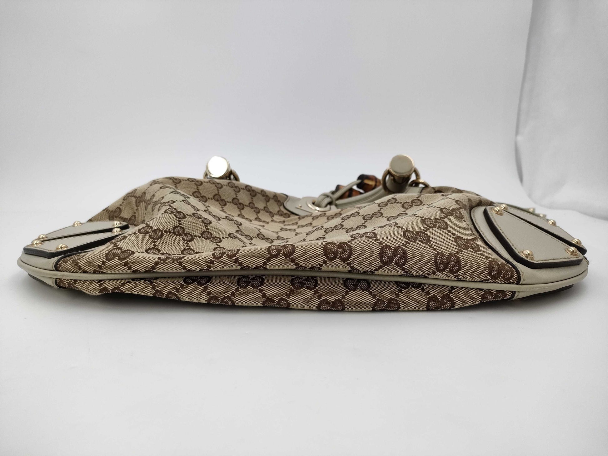 GUCCI Bamboo 185566 Indy GG Canvas 2WAY Purse