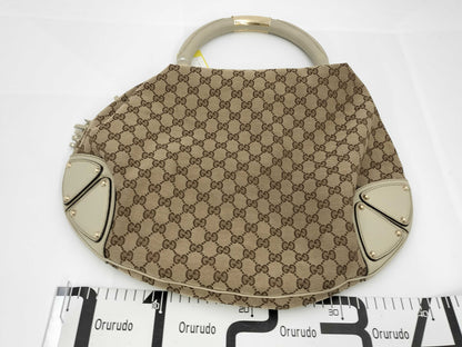 GUCCI Bamboo 185566 Indy GM GG Canvas 2WAY Handbag