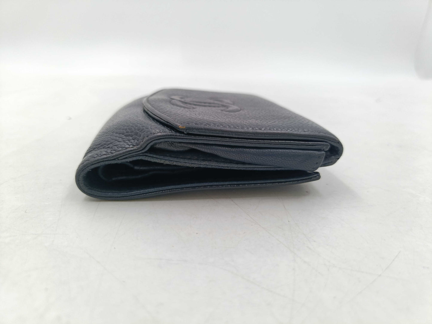 CHANEL Caviar Skin Tri-fold Wallet