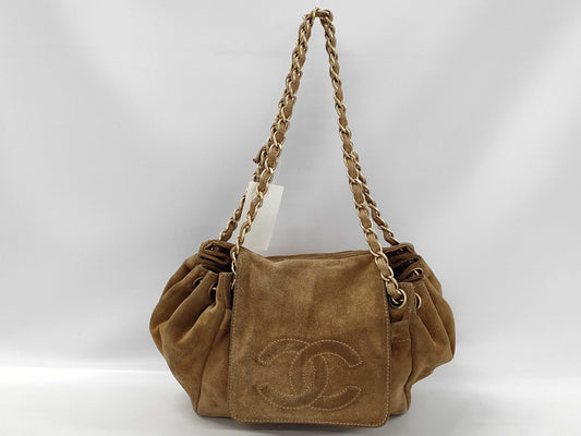 CHANEL Suede Chain Shoulder Bag 7430360