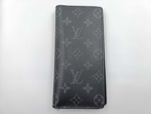 LOUIS VUITTON Monogram Eclipse Portefeuille Brazza Wallet