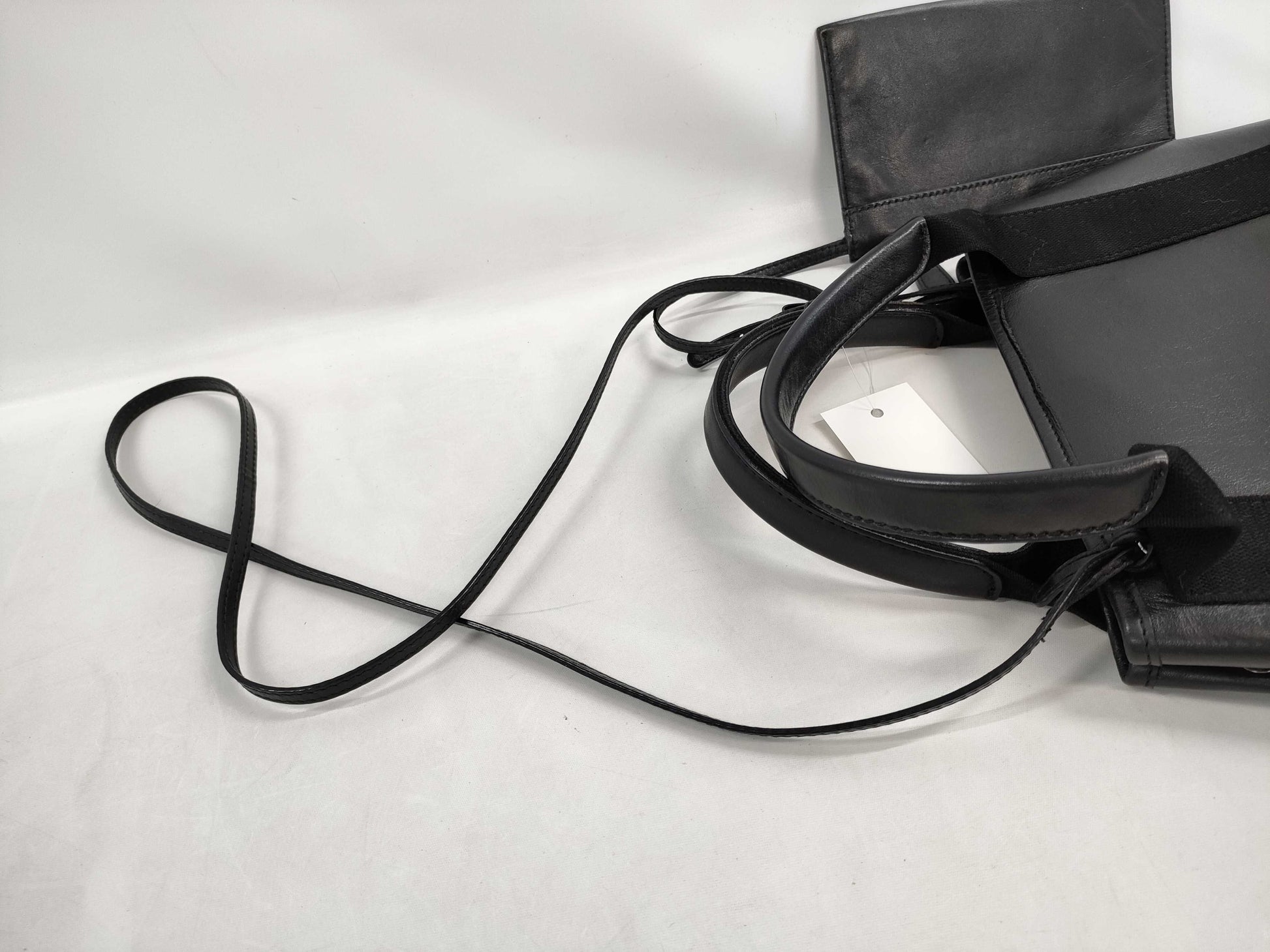 BALENCIAGA Navy Cabas XS Leather 2-Way Handbag