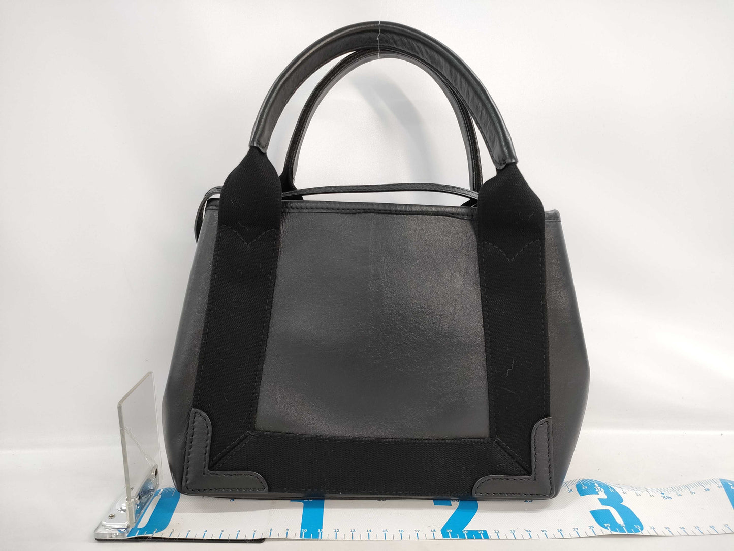 BALENCIAGA Navy Cabas XS Leather 2-Way Handbag