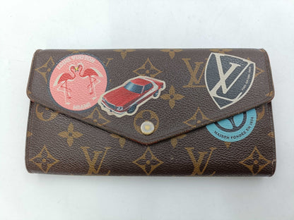LOUIS VUITTON Monogram World Tour Portefeuille Sarah Wallet with Initials