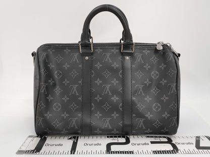 LOUIS VUITTON Monogram Eclipse Keepall Bandouliere 35 M46655 RFID Shoulder Bag