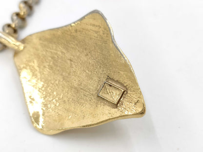 Yves Saint Laurent Stone Gold Chain Necklace