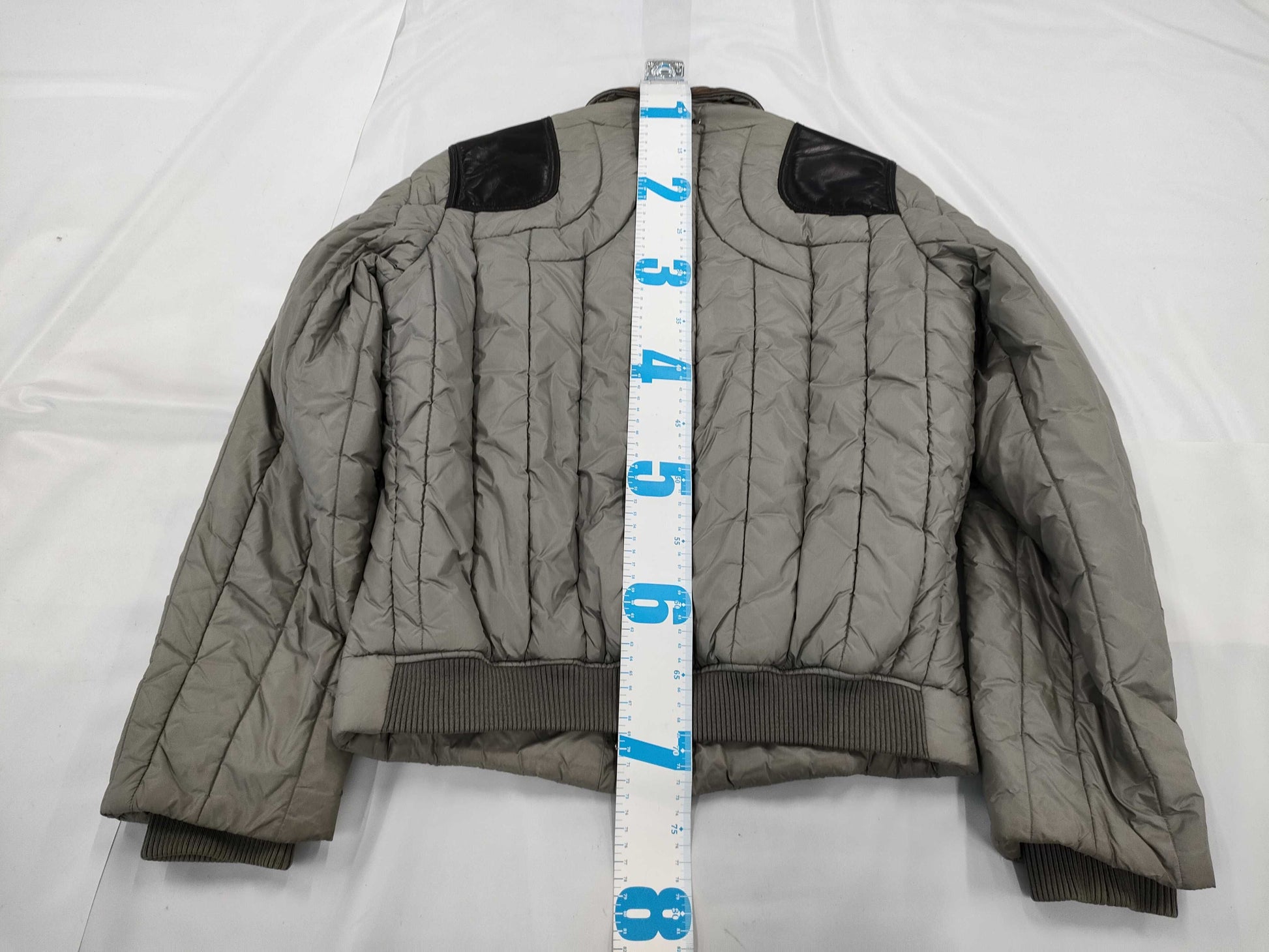 LOUIS VUITTON Leather Nylon Logo Blouson Jacket