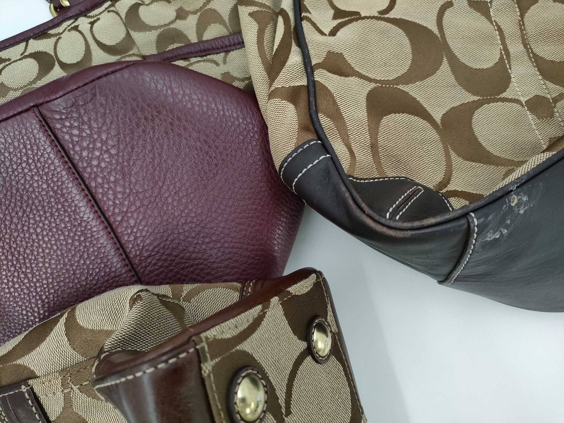 5 COACH signature tote bags and other bags