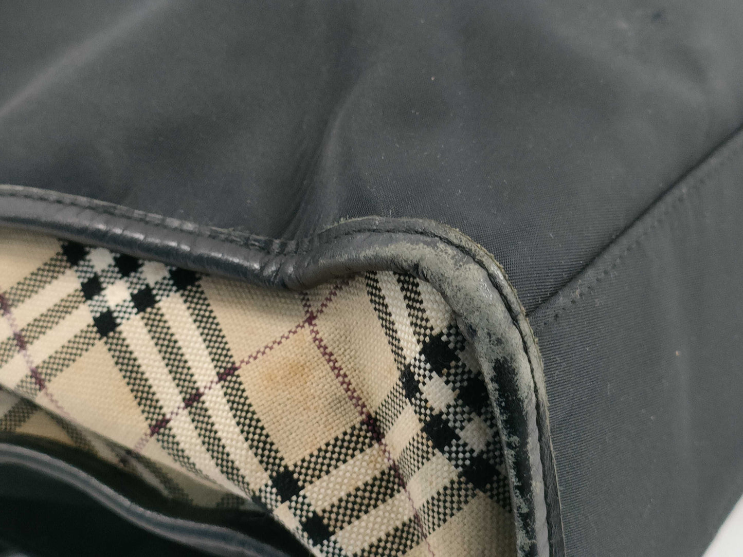 BURBERRY Nova Check Nylon and Leather Business Bag