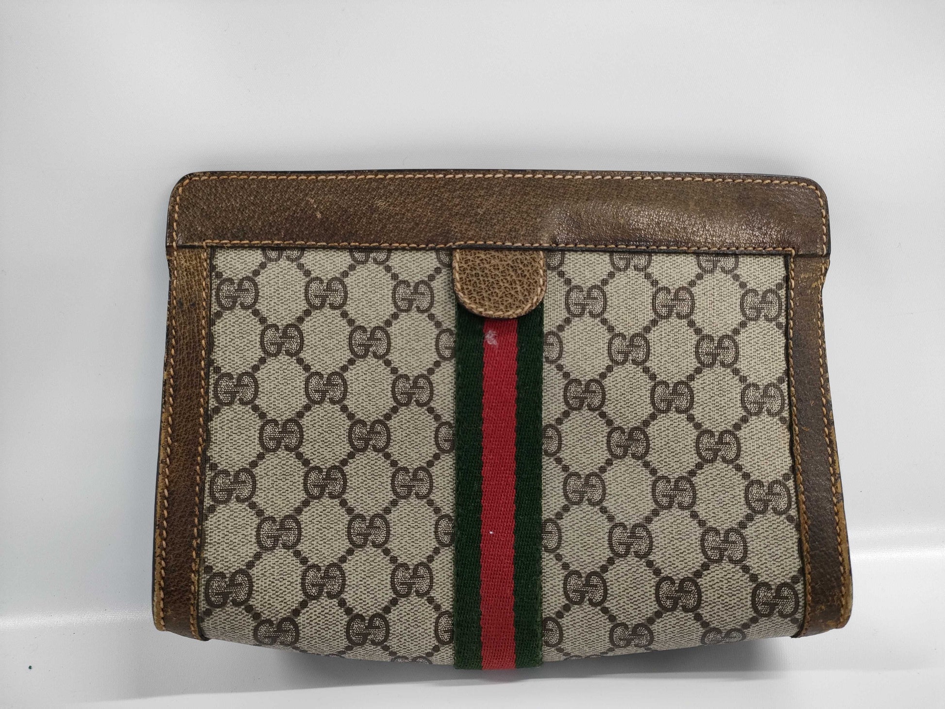 GUCCI GG Supreme 67 014 2125 Sherry Line Brown Pouch